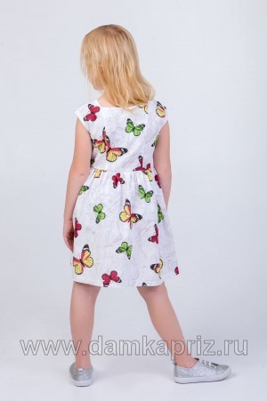 Сарафан для девочки "Бабочки-2" - интернет магазин одежды из льна Дамский Каприз